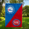 Philadelphia 76ers vs Detroit Pistons House Divided Flag, NBA House Divided Flag