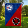 Philadelphia 76ers vs Toronto Raptors House Divided Flag, NBA House Divided Flag