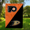 Philadelphia Flyers vs Anaheim Ducks House Divided Flag, NHL House Divided Flag