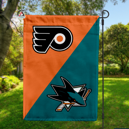 Flyers vs Sharks House Divided Flag, NHL House Divided Flag