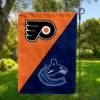 Philadelphia Flyers vs Vancouver Canucks House Divided Flag, NHL House Divided Flag