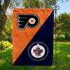 Philadelphia Flyers vs Winnipeg Jets House Divided Flag, NHL House Divided Flag