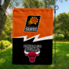 Phoenix Suns vs Chicago Bulls House Divided Flag, NBA House Divided Flag