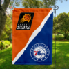 Phoenix Suns vs Philadelphia 76ers House Divided Flag, NBA House Divided Flag