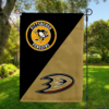 Pittsburgh Penguins vs Anaheim Ducks House Divided Flag, NHL House Divided Flag