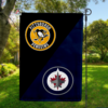 Pittsburgh Penguins vs Winnipeg Jets House Divided Flag, NHL House Divided Flag