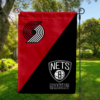 Portland Trail Blazers vs Brooklyn Nets House Divided Flag, NBA House Divided Flag