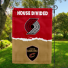 Portland Trail Blazers vs Cleveland Cavaliers House Divided Flag, NBA House Divided Flag