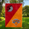 Portland Trail Blazers vs New York Knicks House Divided Flag, NBA House Divided Flag