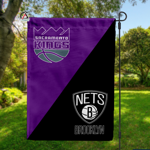 Kings vs Nets House Divided Flag, NBA House Divided Flag