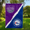 Sacramento Kings vs Philadelphia 76ers House Divided Flag, NBA House Divided Flag