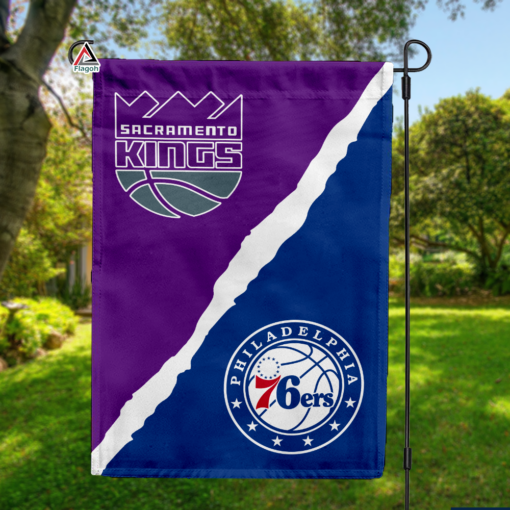 Kings vs 76ers House Divided Flag, NBA House Divided Flag