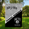 San Antonio Spurs vs Brooklyn Nets House Divided Flag, NBA House Divided Flag