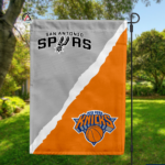 Spurs vs Knicks House Divided Flag, NBA House Divided Flag