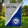 San Antonio Spurs vs Philadelphia 76ers House Divided Flag, NBA House Divided Flag