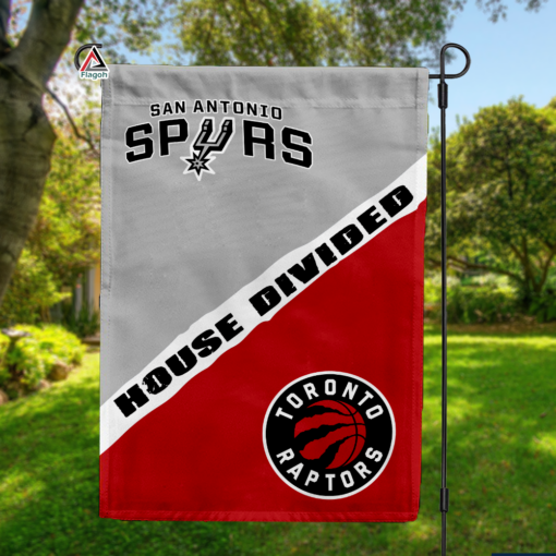 Spurs vs Raptors House Divided Flag, NBA House Divided Flag