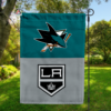 San Jose Sharks vs Los Angeles Kings House Divided Flag, NHL House Divided Flag