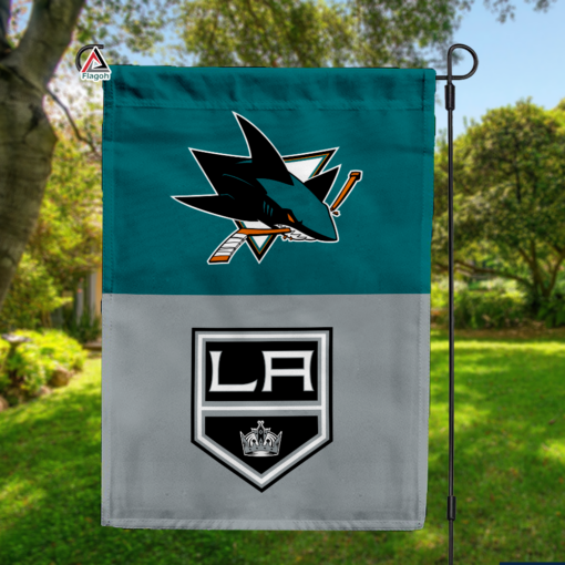 Sharks vs Kings House Divided Flag, NHL House Divided Flag