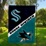 Kraken vs Sharks House Divided Flag, NHL House Divided Flag