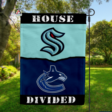 Kraken vs Canucks House Divided Flag, NHL House Divided Flag