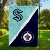 Seattle Kraken vs Winnipeg Jets House Divided Flag, NHL House Divided Flag