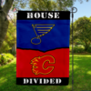 St. Louis Blues vs Calgary Flames House Divided Flag, NHL House Divided Flag