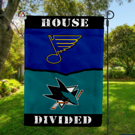 Blues vs Sharks House Divided Flag, NHL House Divided Flag