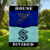 St. Louis Blues vs Seattle Kraken House Divided Flag, NHL House Divided Flag