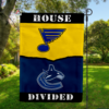 St. Louis Blues vs Vancouver Canucks House Divided Flag, NHL House Divided Flag