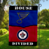 St. Louis Blues vs Winnipeg Jets House Divided Flag, NHL House Divided Flag