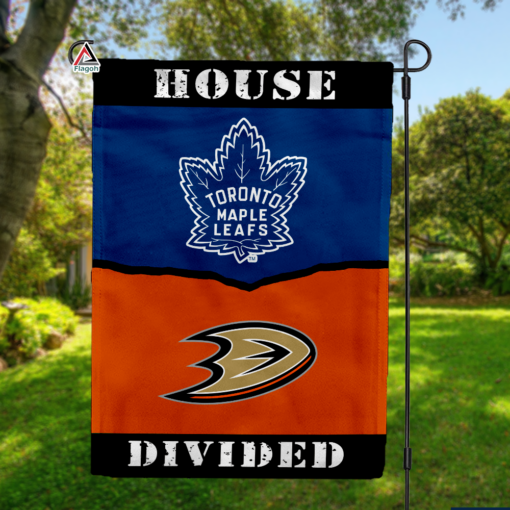 Maple Leafs vs Ducks House Divided Flag, NHL House Divided Flag