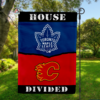 Toronto Maple Leafs vs Calgary Flames House Divided Flag, NHL House Divided Flag