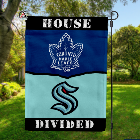 Maple Leafs vs Kraken House Divided Flag, NHL House Divided Flag