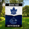 Toronto Maple Leafs vs Vancouver Canucks House Divided Flag, NHL House Divided Flag