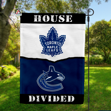 Maple Leafs vs Canucks House Divided Flag, NHL House Divided Flag