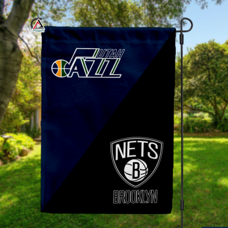 Jazz vs Nets House Divided Flag, NBA House Divided Flag