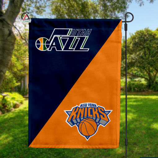 Jazz vs Knicks House Divided Flag, NBA House Divided Flag