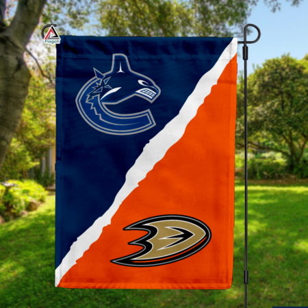 Canucks vs Ducks House Divided Flag, NHL House Divided Flag