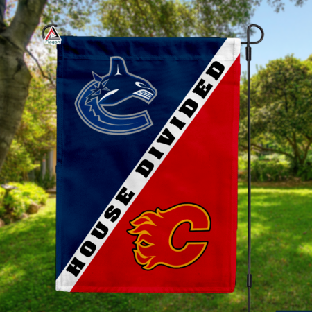 Canucks vs Flames House Divided Flag, NHL House Divided Flag