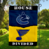 Vancouver Canucks vs St. Louis Blues House Divided Flag, NHL House Divided Flag