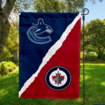 Canucks vs Jets House Divided Flag, NHL House Divided Flag