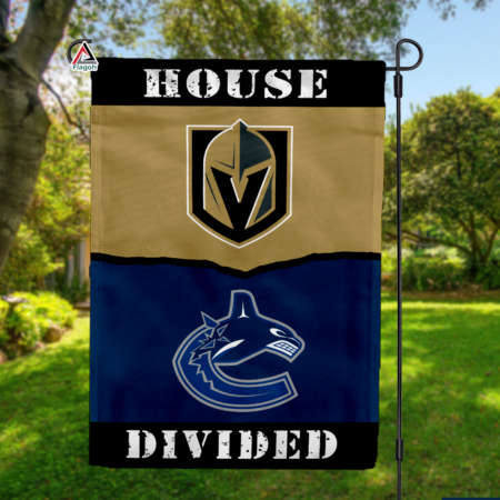 Golden Knights vs Canucks House Divided Flag, NHL House Divided Flag