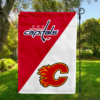 Washington Capitals vs Calgary Flames House Divided Flag, NHL House Divided Flag