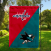 Washington Capitals vs San Jose Sharks House Divided Flag, NHL House Divided Flag