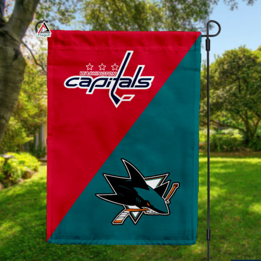 Capitals vs Sharks House Divided Flag, NHL House Divided Flag