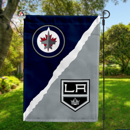 Jets vs Kings House Divided Flag, NHL House Divided Flag