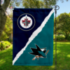 Winnipeg Jets vs San Jose Sharks House Divided Flag, NHL House Divided Flag