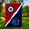 Winnipeg Jets vs Vancouver Canucks House Divided Flag, NHL House Divided Flag