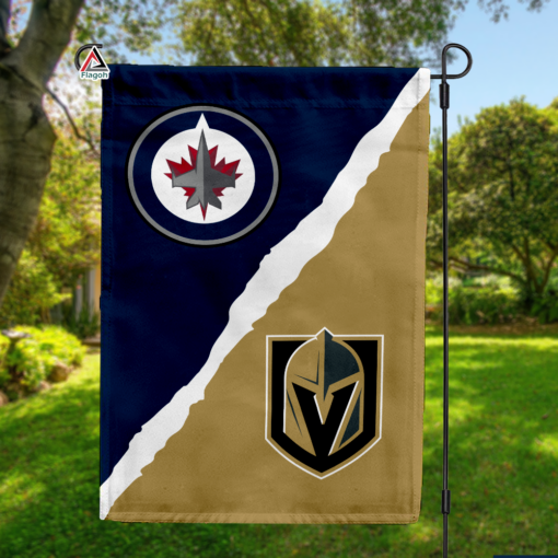 Jets vs Golden Knights House Divided Flag, NHL House Divided Flag