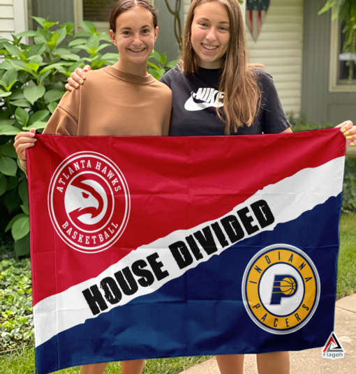 Hawks vs Pacers House Divided Flag, NBA House Divided Flag